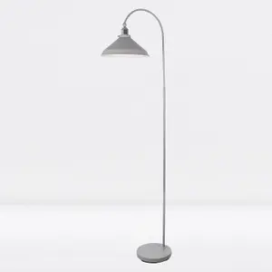 First Choice Lighting Maxwell Flint Grey Chrome Floor Reading Lamp