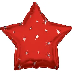 Creative Party Sparkle Star Foil Balloon Red (One Size)