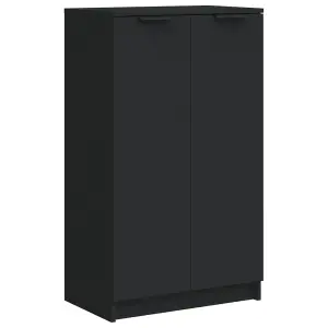 Berkfield Shoe Cabinet Black 59x35x100 cm Engineered Wood