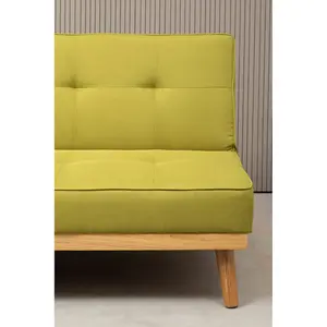 Interiors by Premier 3 Seat Green Sofa Bed, Comfy Padded Velvet Seat, Built to Last Bedroom Sofa, Easy to Clean Lounge Sofa