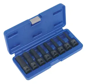 Sealey Impact Hex Socket Bit Set 8pc 1/2"Sq Drive AK5601