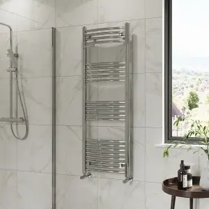 Right Radiators 1400x500 mm Curved Heated Towel Rail Radiator Bathroom Ladder Warmer Chrome