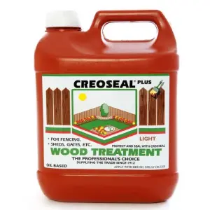 2 x 4L CREOSEAL GOLDEN LIGHT BROWN Oil Based Fence Timber Paint Creocote - 8L