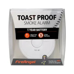 FireAngel Toast Proof SB1-R Standalone Optical Smoke Alarm with 1-year battery