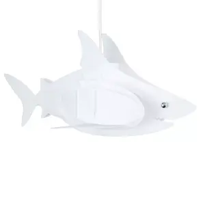 ValueLights Shark White Ceiling Pendant Shade and E27 GLS LED 6W Warm White 3000K Bulb