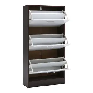 Wooden Free Standing Shoe Rack Drawer, 3 Layer Dump Shoes Shelves W 600 x D 240 x H 1190 mm