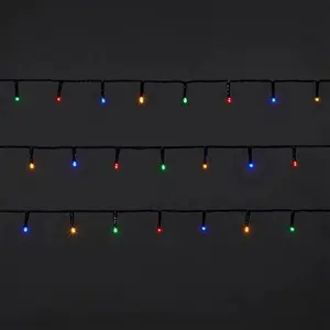 120 Multicolour Led With Timer String Lights Green Cable