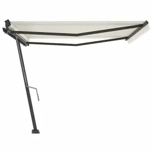 Berkfield Freestanding Manual Retractable Awning 400x300 cm Cream