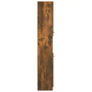 Berkfield Bathroom Cabinet Smoked Oak 32x34x188.5 cm Engineered Wood