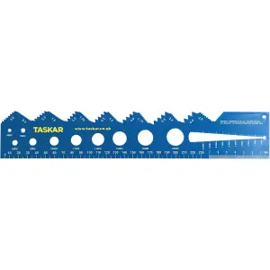 Taskar Screw Diameter & Thread Pitch Gauge Ruler (Metric)