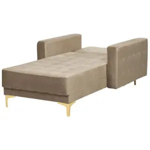 Velvet Chaise Lounge Sand Beige ABERDEEN