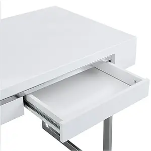 Casa High Gloss Computer Desk With 2 Drawers In White