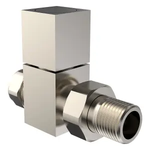 VURTU19 Straight Square Manual Radiator Valve (Pair), 113(H) x 101(W), Chrome, 613702