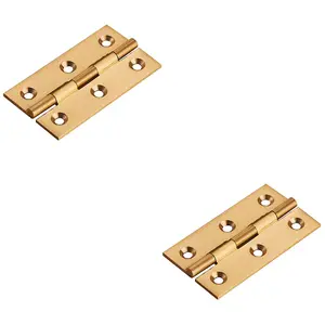 2 PACK - PAIR Cabinet Hinge - 64 x 35mm Self Colour Cupboard Wardrobe Vanity Unit Fixings