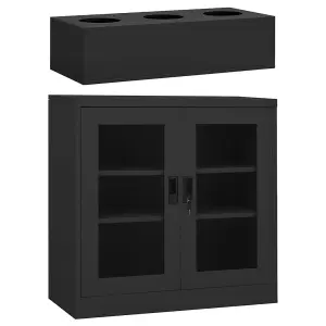 Berkfield Office Cabinet with Planter Box Anthracite 90x40x113 cm Steel