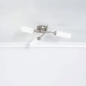 ValueLights Maya 3 Way Curved Cross Over Design Brushed Chrome Ceiling Light Fitting for Living Room Hallway