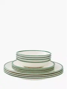 Spode Christmas Tree Stoneware Dinnerware Set, 12 Piece, White/Green