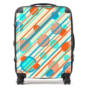 Retro Stripes And Circles Suitcase - Large