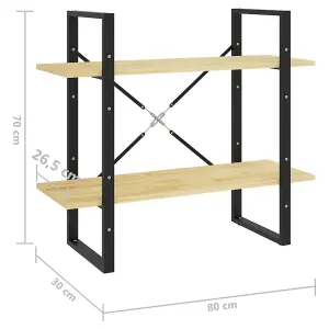 Berkfield 2-Tier Book Cabinet 80x30x70 cm Solid Pine Wood