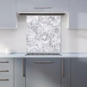 Grey Quartz Effect Premium Glass Kitchen Splashback W600mm x H600mm