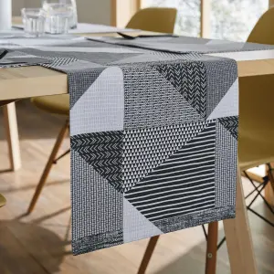 Catherine Lansfield Dining Larsson Geo 33x220 cm Runner Grey