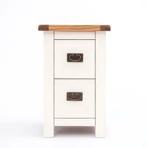 Aurelie 2 Drawer Bedside Table White