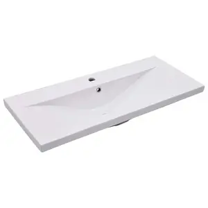 Belfry Bathroom Albrecht 910mm L x 395mm W Ceramic Rectangular Sink with Overflow White / 101mm W x 39.5mm D x 18.5mm H