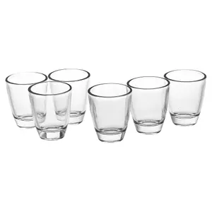 Queensway Home & Dining 6cm Height 6Pcs Small Shot Glasses Tumblers Vodka Liquor Whiskey Pub Party Glassware