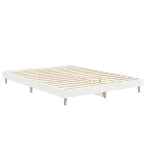 Berkfield Bed Frame White 135x190 cm Engineered Wood