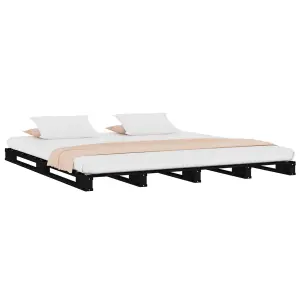 Berkfield Pallet Bed Black 120x200 cm Solid Wood Pine