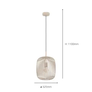 EGLO Romazzina Sandy-Rose Caged Modern Pendant Light