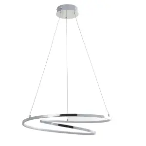 GoodHome Pegmati Chrome effect LED Pendant ceiling light, (Dia)580mm