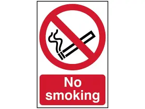 Durable No Smoking Safety Sign - PVC 400 x 600mm