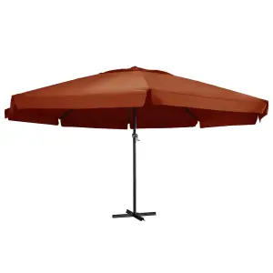 Berkfield Outdoor Parasol with Aluminium Pole 600 cm Terracotta