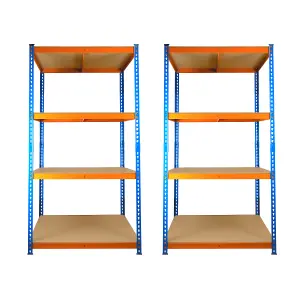 2 Bays of 4 Tier Extra Heavy Duty Storage Racking 1800h x 900w x 600d mm 300kg