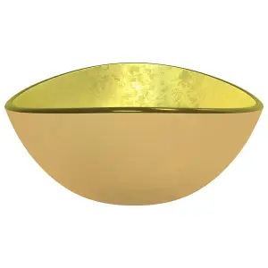 Berkfield Basin Tempered Glass 54.5x35x15.5 cm Gold