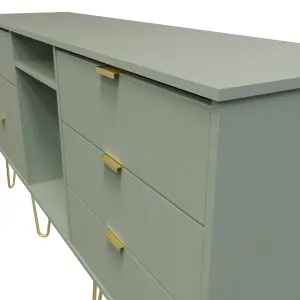 Fuji 6 Drawer Sideboard in Reed Green (Ready Assembled)