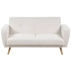 2 Seater Sofa FLORLI Off-White Boucle