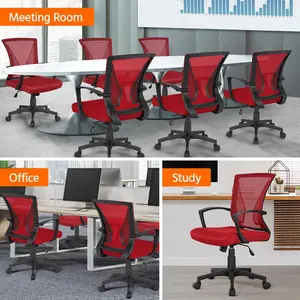 Mid-back Mesh Office Chair Red