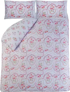 Cath Kidston Affinity Floral Duvet Cover Set Sky Blue Super King Bedding Set