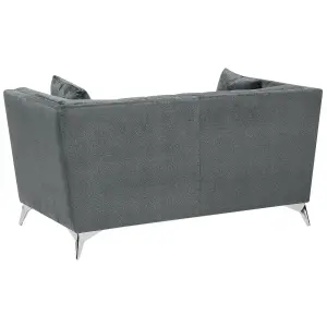 2 Seater Velvet Fabric Sofa Grey GAULA