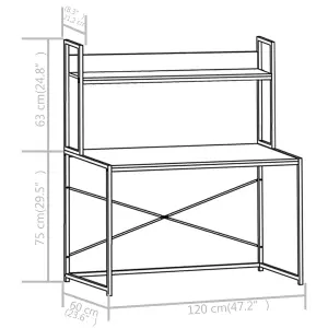 Berkfield Computer Desk White and Oak 120x60x138 cm