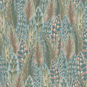 Amazonia Amherst Coral Blue Wallpaper Holden 91302