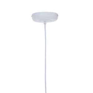 Interiors By Premier Sturdy 1 Bulb White Finish Pendant Light, Effortlessly Maintained Down Light Wall, Versatile Ceiling Light