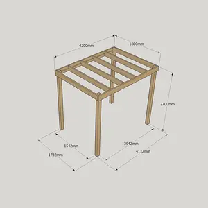 Box Pergola - Wood - L180 x W420 x H270 cm - Light Green