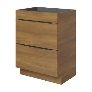 GoodHome Imandra Standard Matt Walnut effect Freestanding Bathroom Cabinet (H) 820mm (W) 600mm