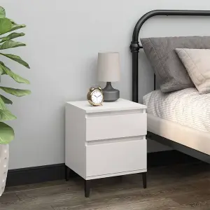 Berkfield Bedside Cabinet High Gloss White 40x35x50 cm