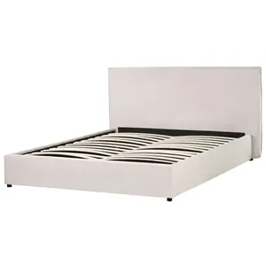 Velvet EU King Size Ottoman Bed Off-White LAVAUR