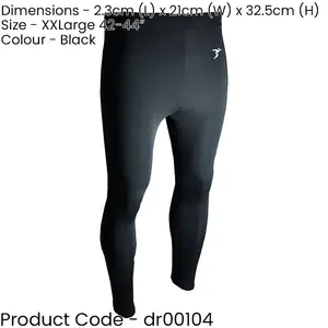 XXL - BLACK Adult Sports Baselayer Compression Leggins Bottoms - Unisex Training