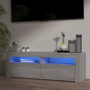 Berkfield TV Cabinet with LED Lights Grey Sonoma 120x35x40 cm